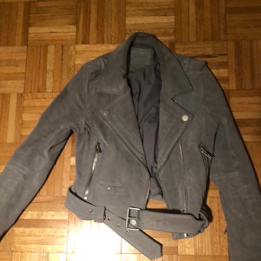 Blank NYC Suede Moto Jacket Grey